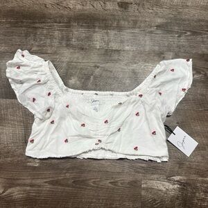 Japna Short Sleeve Crop Top Size Large NWT